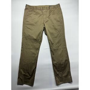 Bonobos Men's Saturday Tan Flat Front Slim Fit Dress Pant - Size 35x32 (36x29.5)